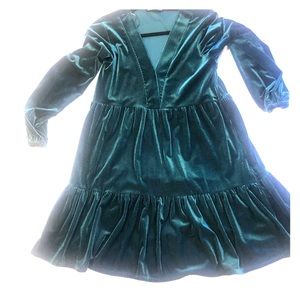 Zara-Green, long sleeve dress